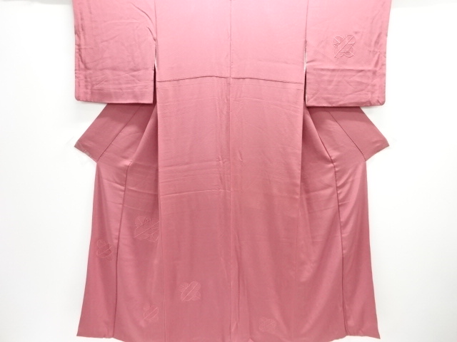 JAPANESE KIMONO / TSUKESAGE IROMUJI / SILK / EMBROIDERY / CROSSED HAWK FEATHERS CREST